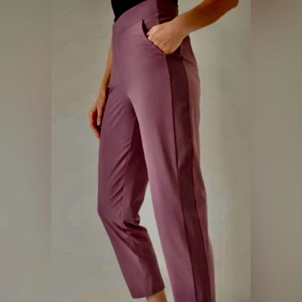 New Athleta Brooklyn Ankle Pants SZ 8 TALL Dull Mauve Color - Picture 5 of 7